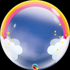 Deco Bubble Ballon - Motiv Rainbow Clouds - XL -...