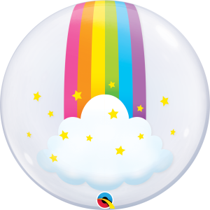 Deco Bubble Ballon - Motiv Rainbow Clouds - XL -...