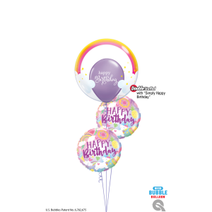 Deco Bubble Ballon - Motiv Rainbow Clouds - XL - 61cm/0,04m&sup3;