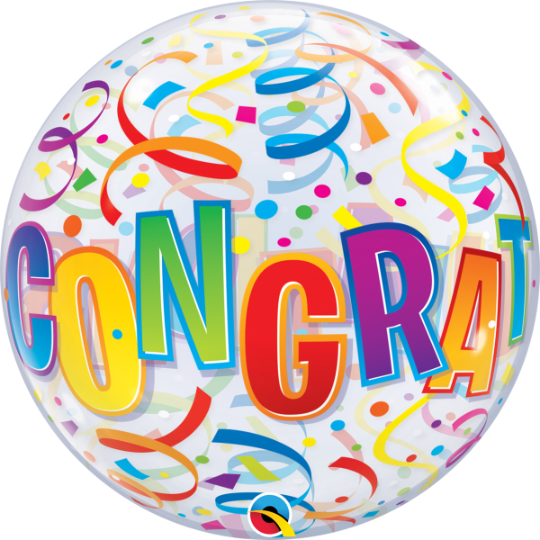 Single Bubble Ballon - Motiv Congratulations Around - XL...