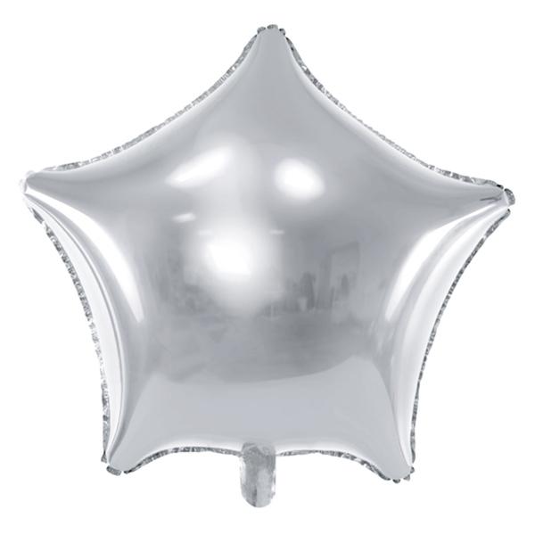 Folienballon Stern Silber - XXL - 70cm/0,06 m³
