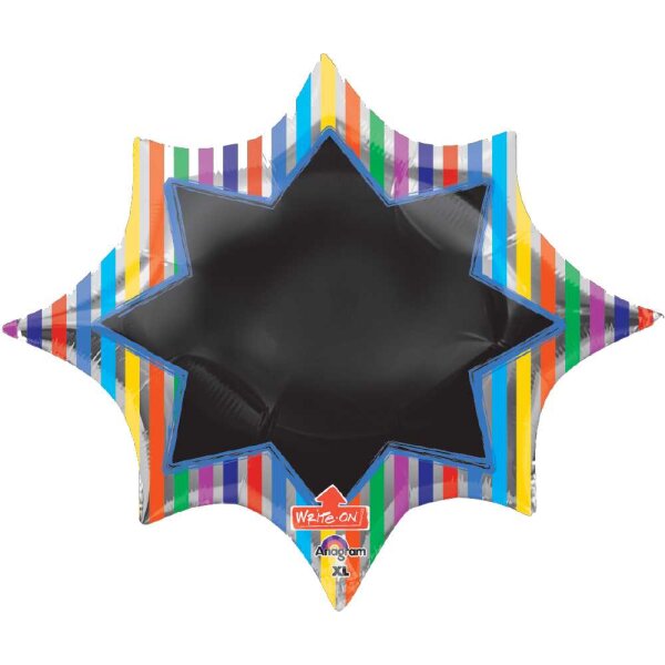 Folienballon - Figur Multi-Stripe Burst Black Board