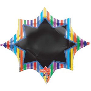 Ballon inkl. Stift - Multi-Stripe Burst Black Board