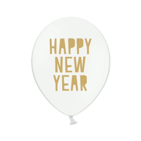 Latexballon-Set - Motiv Happy New Year 2.0 - S - 28 cm / 0,02 m³ (6)
