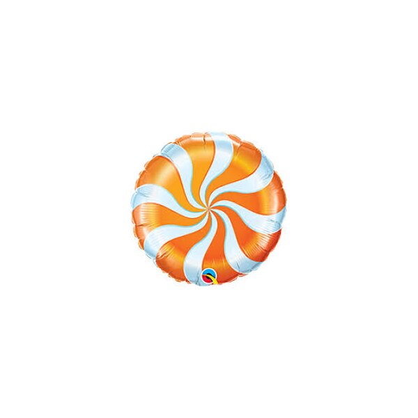 Folienballon - Motiv Candy Swirl Orange - S - 45 cm / 0,02 m&sup3;