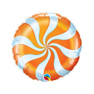 Folienballon - Motiv Candy Swirl Orange - S - 45 cm /...