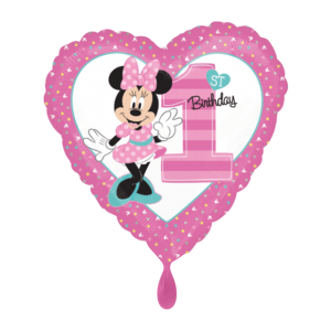 Folienballon - Motiv Minnie 1st Birthday - S - 45 cm /...