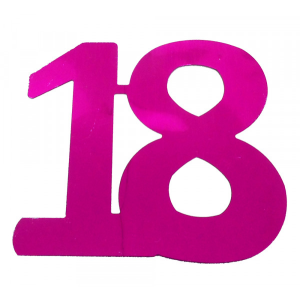 Flitter-Zahl 18 Pink