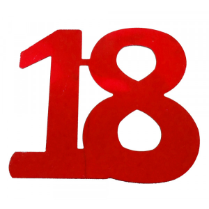 Flitter-Zahl 18 Rot