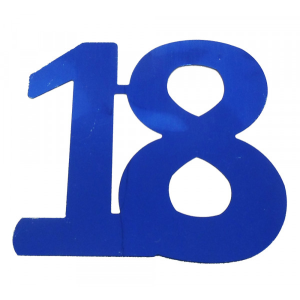 Flitter-Zahl 18 Blau