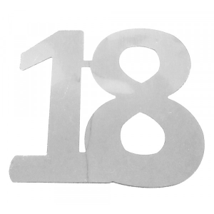 Flitter-Zahl 18 Silber