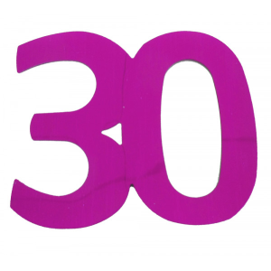 Flitter-Zahl 30 Pink
