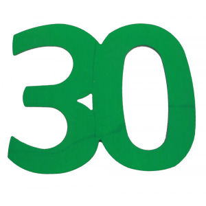 Flitter-Zahl 30 Grün