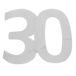 Flitter-Zahl 30 Silber