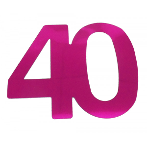 Flitter-Zahl 40 Pink