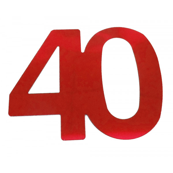 Flitter-Zahl 40 Rot