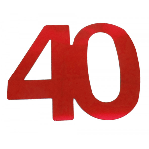 Flitter-Zahl 40 Rot
