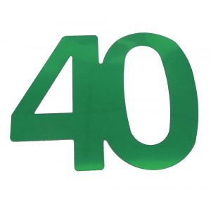 Flitter-Zahl 40 Grün
