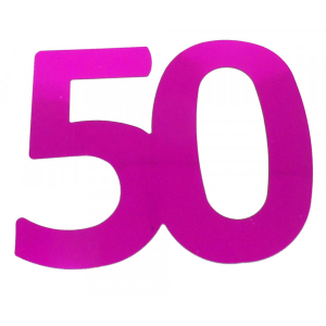 Flitter-Zahl 50 Pink