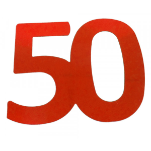 Flitter-Zahl 50 Rot