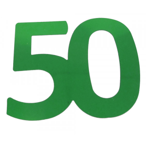 Flitter-Zahl 50 Grün