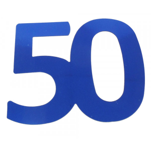 Flitter-Zahl 50 Blau