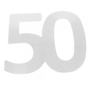 Flitter-Zahl 50 Silber