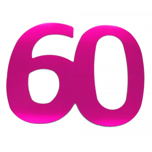 Flitter-Zahl 60 Pink