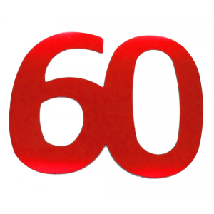 Flitter-Zahl 60 Rot