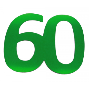 Flitter-Zahl 60 Grün