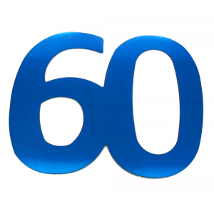 Flitter-Zahl 60 Blau