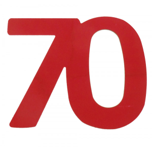 Flitter-Zahl 70 Rot