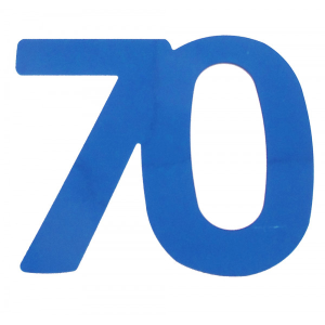 Flitter-Zahl 70 Blau