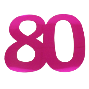 Flitter-Zahl 80 Pink