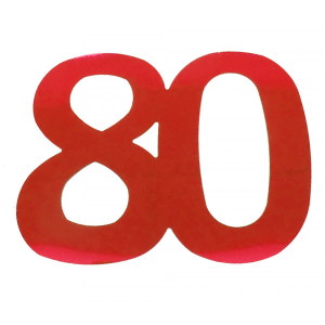 Flitter-Zahl 80 Rot