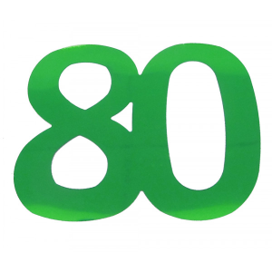 Flitter-Zahl 80 Grün
