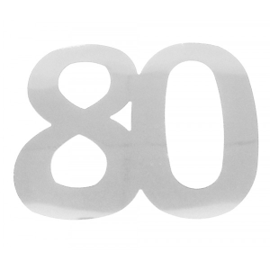 Flitter-Zahl 80 Silber