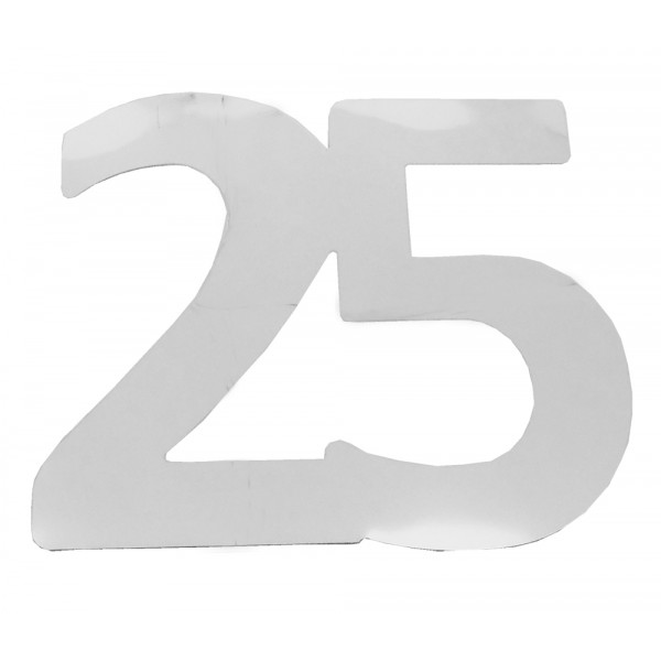 Flitter-Zahl 25 Silber