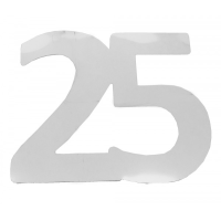 Flitter-Zahl 25 Silber