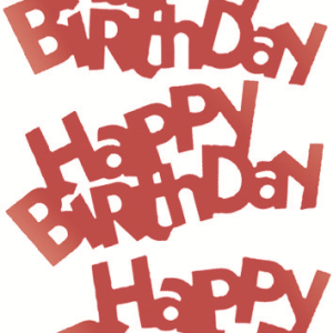 Flitter-Schriftzug Happy Birthday Rot