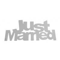 Flitter-Schriftzug Just Maried Silber