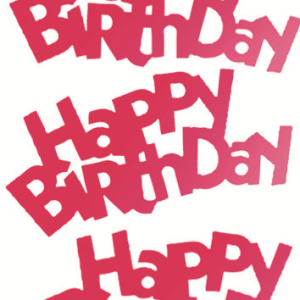 Flitter-Schriftzug Happy Birthday Pink