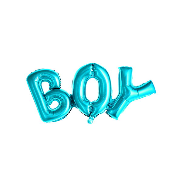 Ballon Schriftzug BOY blau