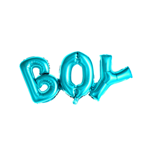 Ballon Schriftzug BOY blau