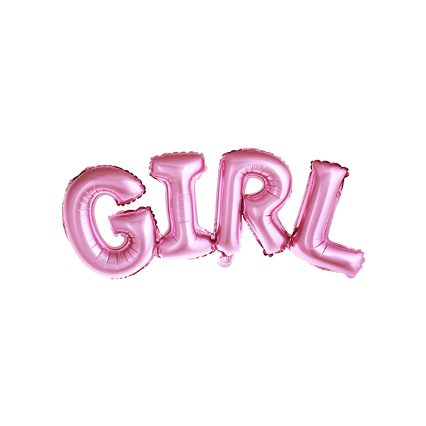 Ballon Schriftzug GIRL pink