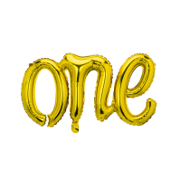 Folienballon - Schriftzug one gold - 66 cm / Luft
