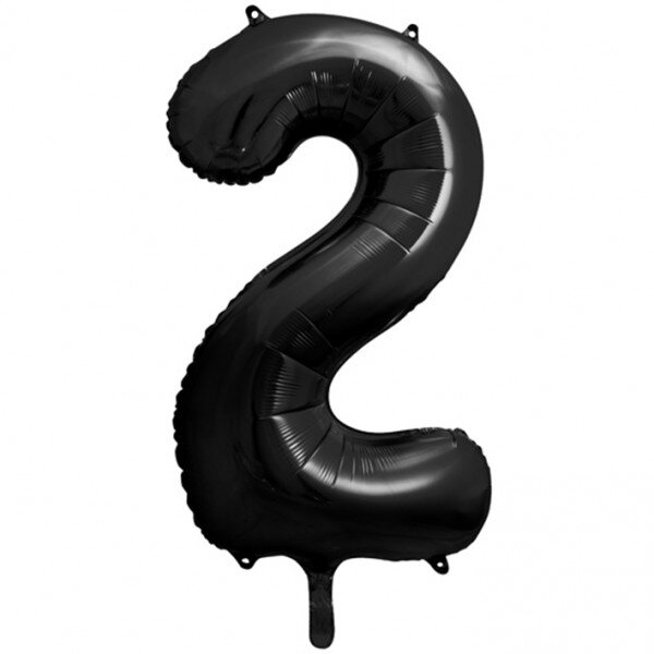 Folienballon - Zahl 2 Schwarz - XXXL - 102 cm / 0,10 m&sup3;