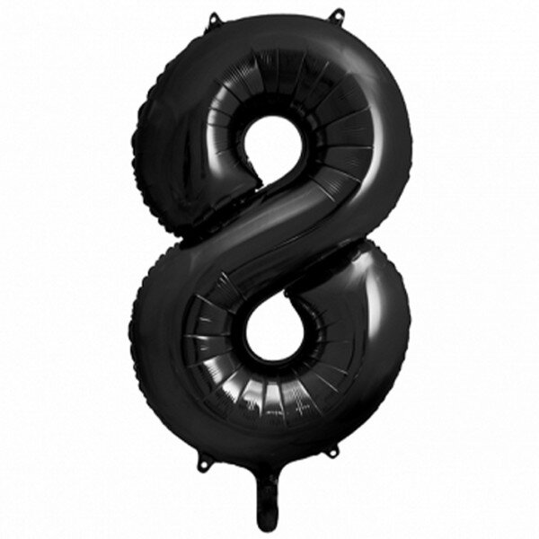 Folienballon - Zahl 8 Schwarz - XXXL - 102 cm / 0,10 m&sup3;