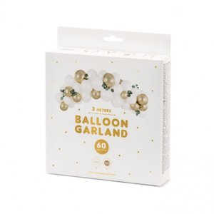 Ballongirlande-Set White & Gold DIY (2m)
