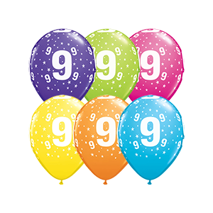 Latexballon-Set - Motiv Zahl 9 (6)